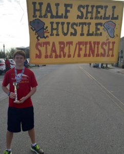 Simon Hodson, from St. George Island - 2nd overall, 1st Franklin county male 20:20